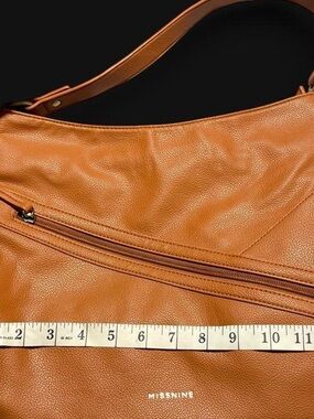 MissNine Tan Shoulder Bag with Front Zip Pocket